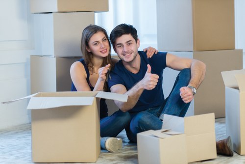 Professional man and van Westham helping with residential moving