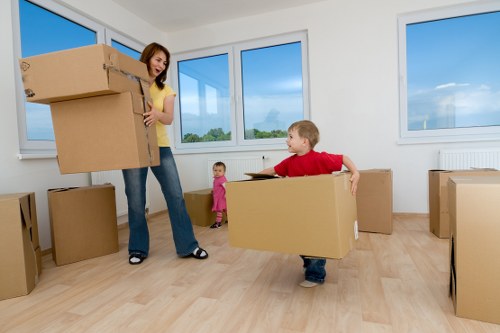 Household furniture being carefully packed for removals in Westham